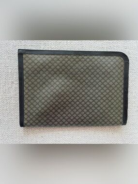 CELINE Vintage Macadam Monogram Zip Portfolio Document Holder Made in Italy